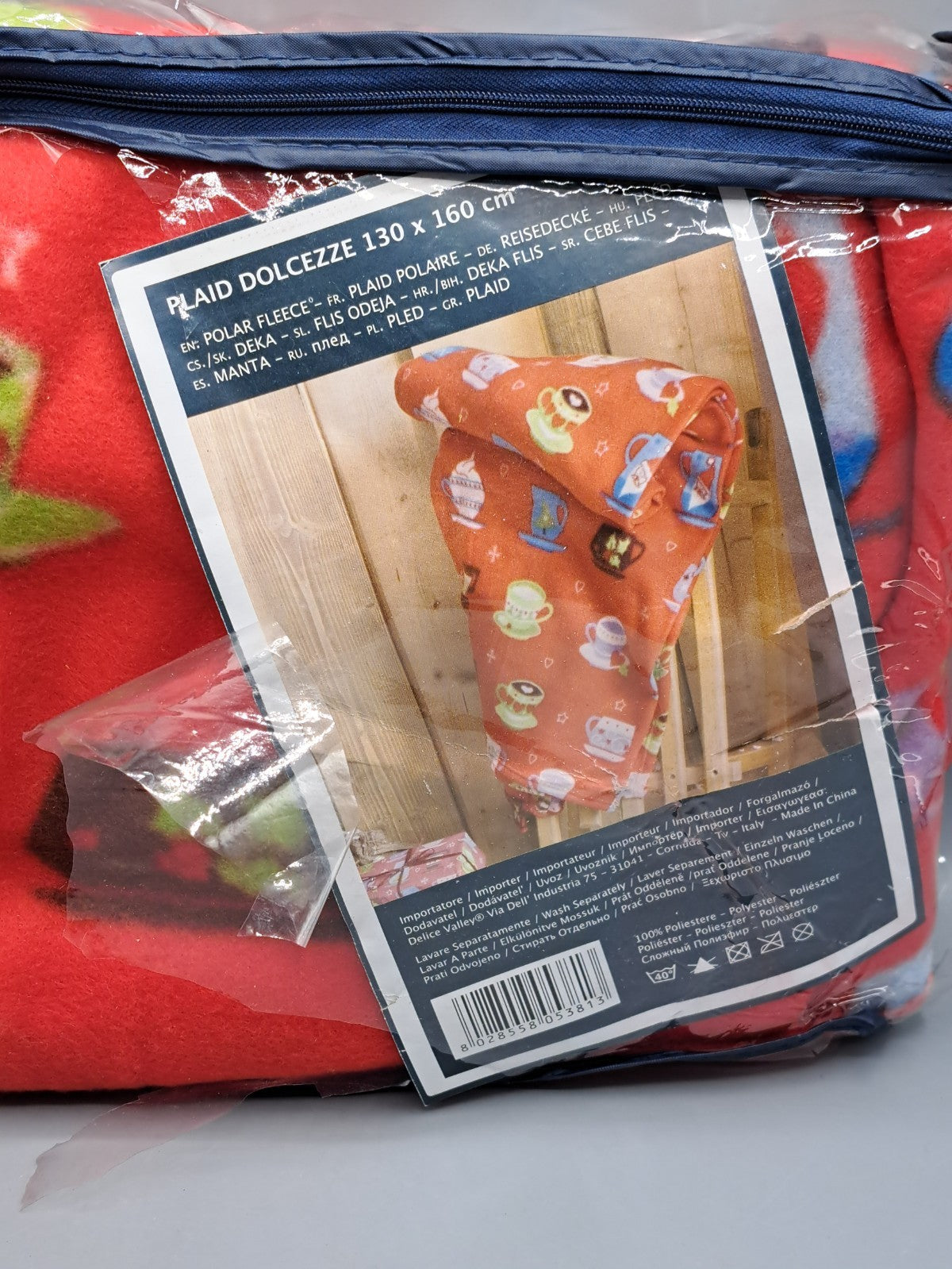 Delice Valley Weihnachtstischdecke Rot mit Tassen 130x160