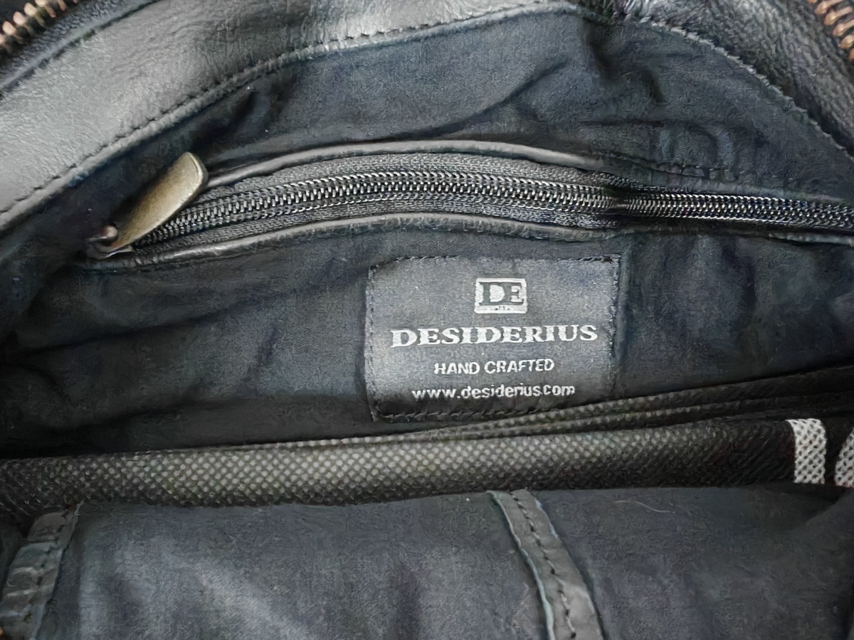 Desiderius Faustus Ledertasche Schwarz Echtleder Umhängetasche Schultertasche H2