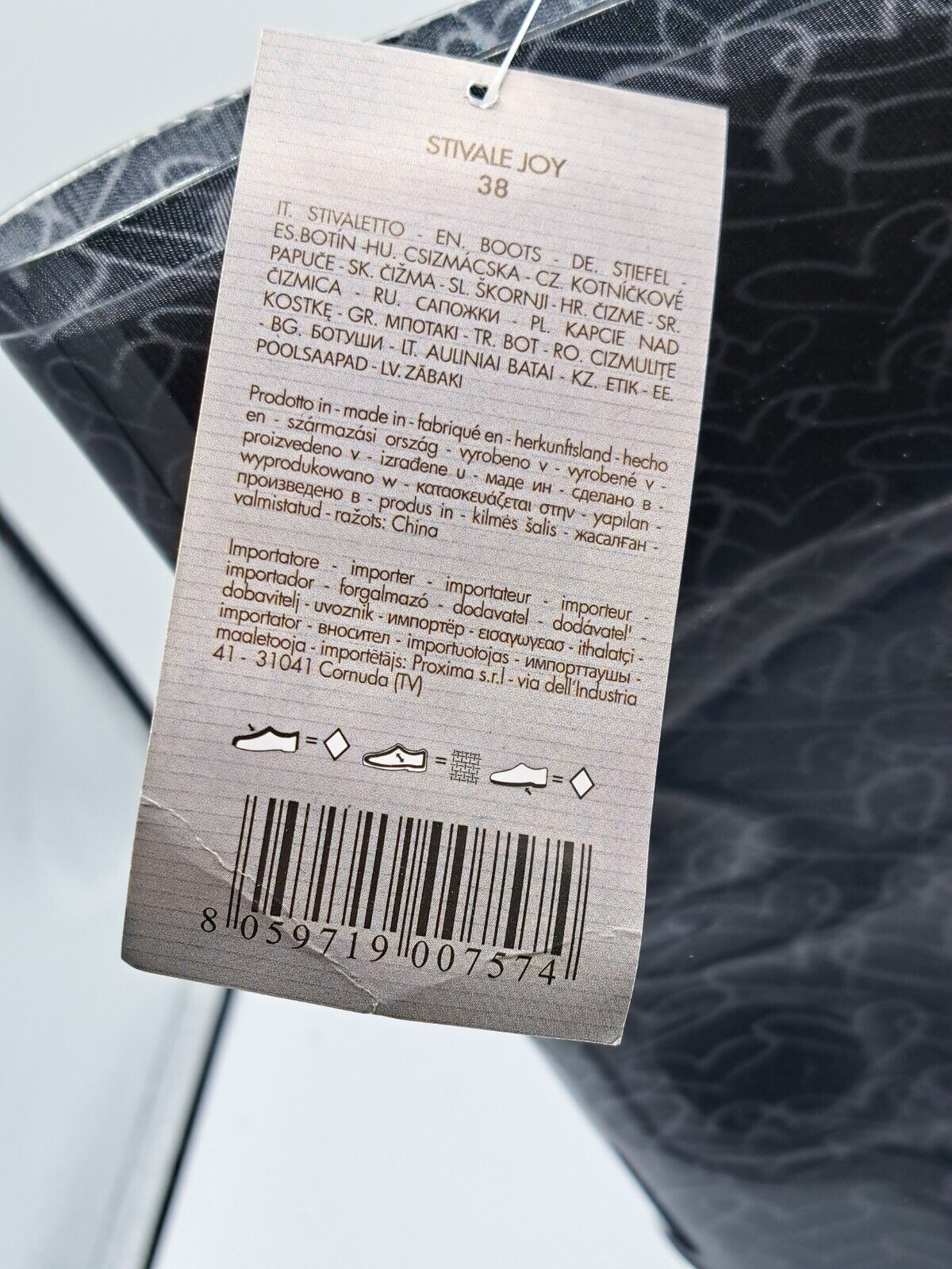 Sorbetto Accessori Gummistiefel, Stivale Joy, Schwarz mit Herzen, Größe 38,
