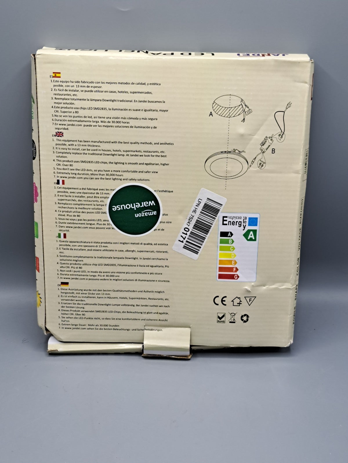 JANDEI 1x LED Einbau-Downlight 18W 4200K Deckenlampe Einbaustrahler