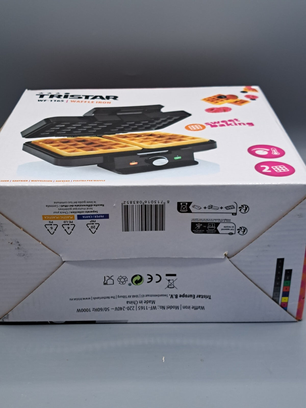 Tristar WF-1165 Waffeleisen 1000 Watt 22 x 13,5 cm schwarz
