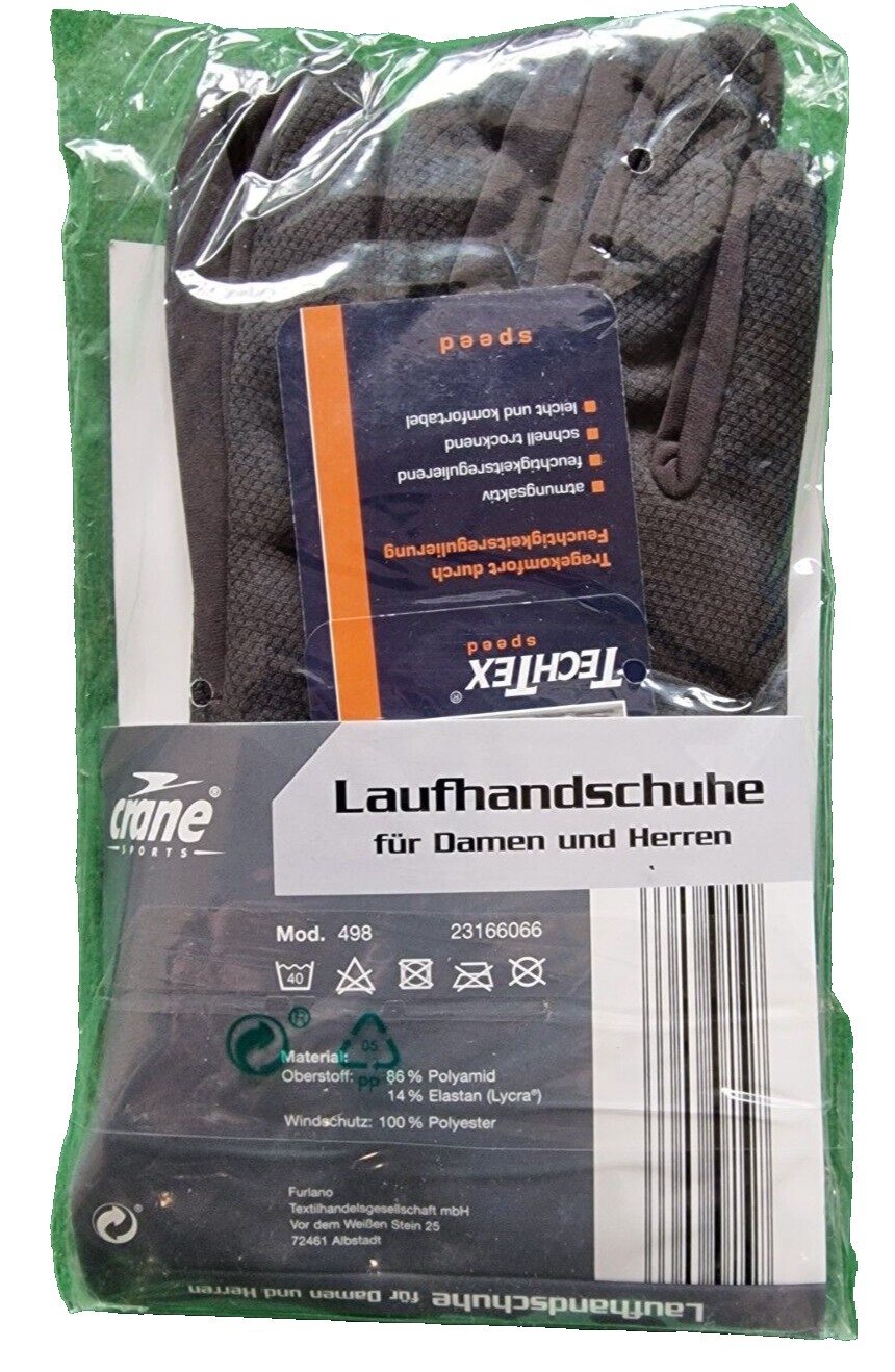 Crane Unisex Laufhandschuhe, Größe 8