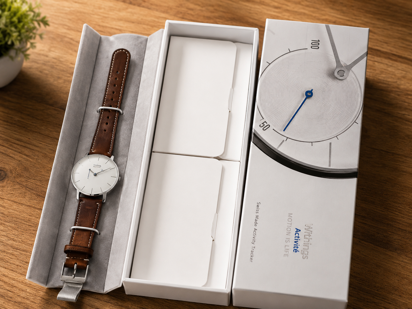 Withings Activité Uhr Schweizer Design Aktivitäts Schlaftracker Braun Armband