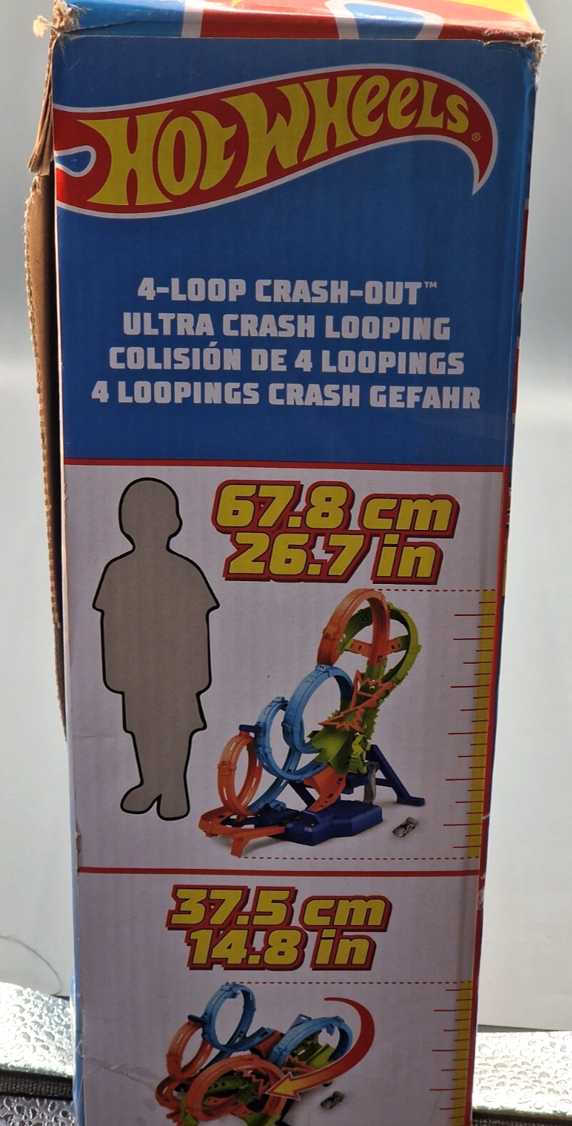 Hot Wheels 4-Loopings Crash Gefahr Trackset, Rennbahn (NL)