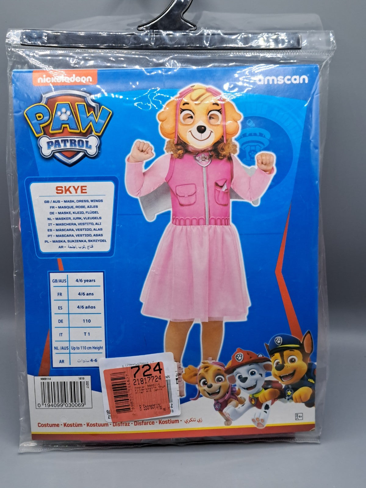 Nickeledeon Wap Patrol Skye Kostüm, Größe 110