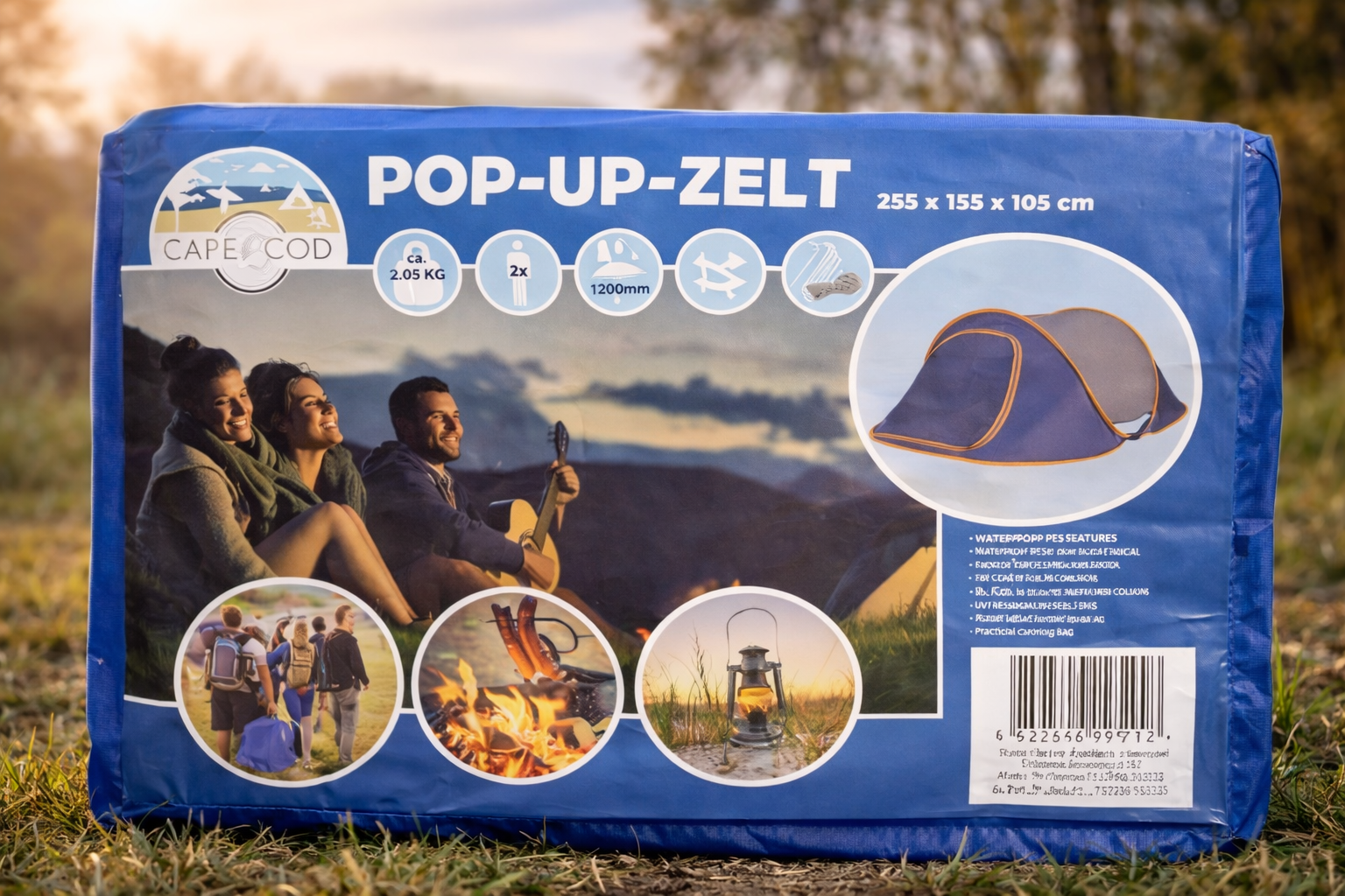 Cape Cod Zelt 2 Personen – Pop-Up Campingzelt leicht Aufbau – Fleischmann