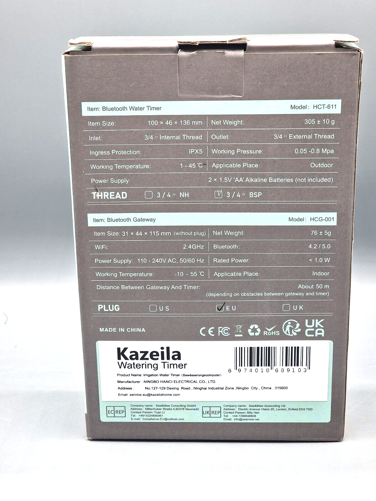 Kazeila Wireless Water Timer HCT-611-HCG-001