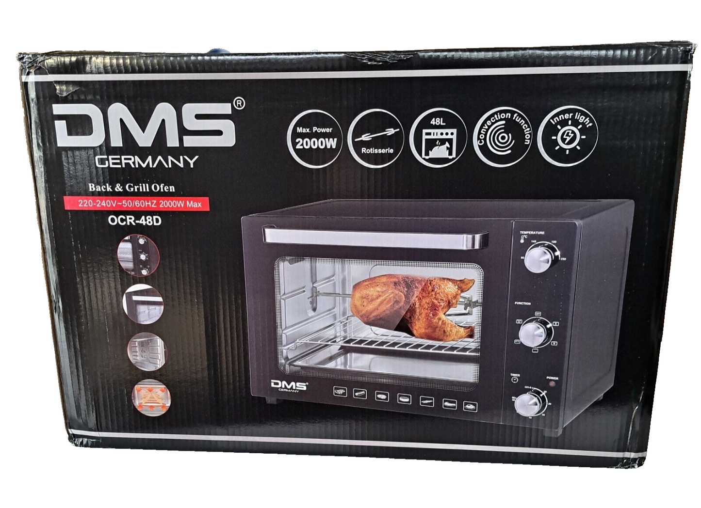 DMS Back & Grillofen OCR-48D, Backofen, Ofen, Tischofen, Modern, Hochwertig
