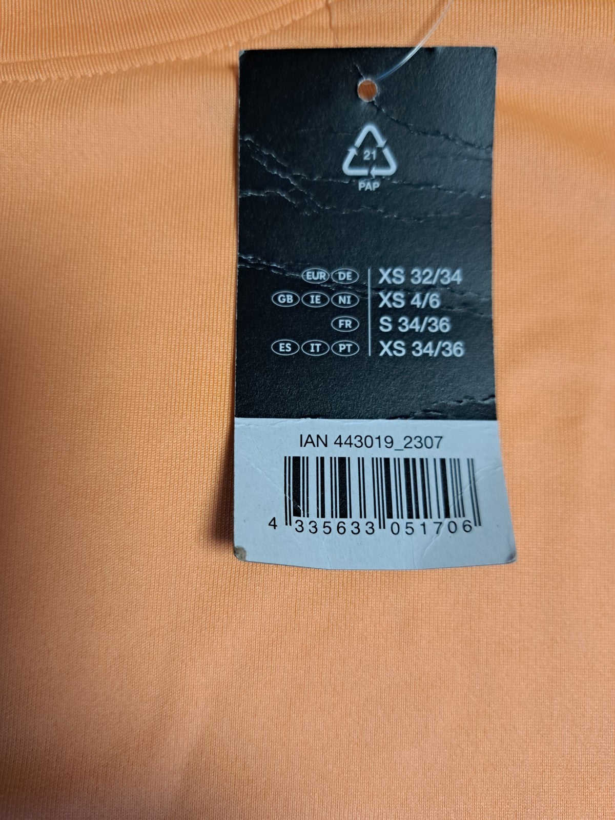 Crivit T-Shirt, Orange, Größe XS (32/34)