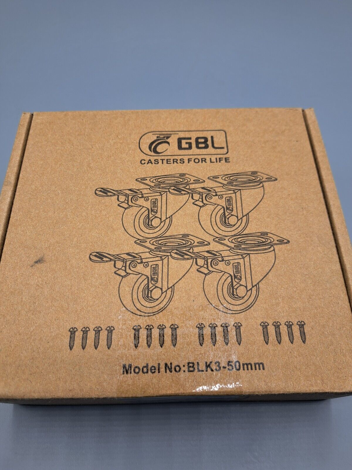 GBL Heavy Duty Castor Wheels + Schrauben – 50 mm bis zu 200 kg – 4 Stück Schwarz