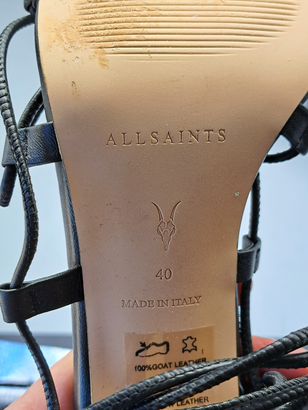 Allsaints Alice - Strappy - Goat Leather, Damenschuhe, Schwarz, Größe 40