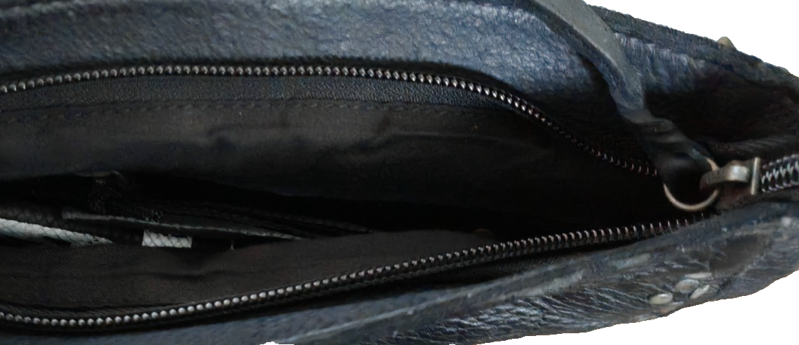 Desiderius Karmina Damen Ledertasche Schwarz Grau Schultertasche Cow Leather H3