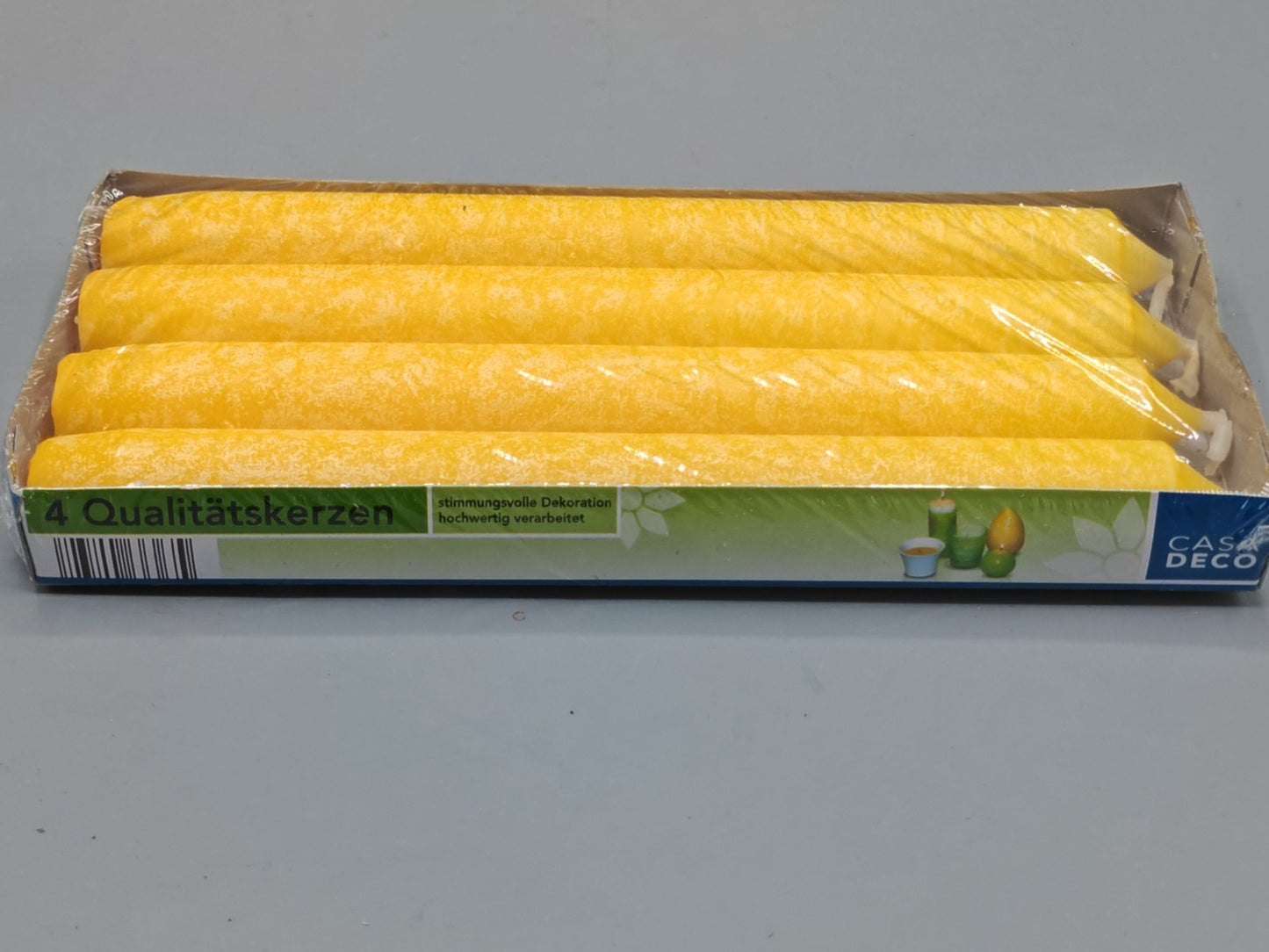 Casa Deco 3x 4 Qualitätskerzen, Gelb