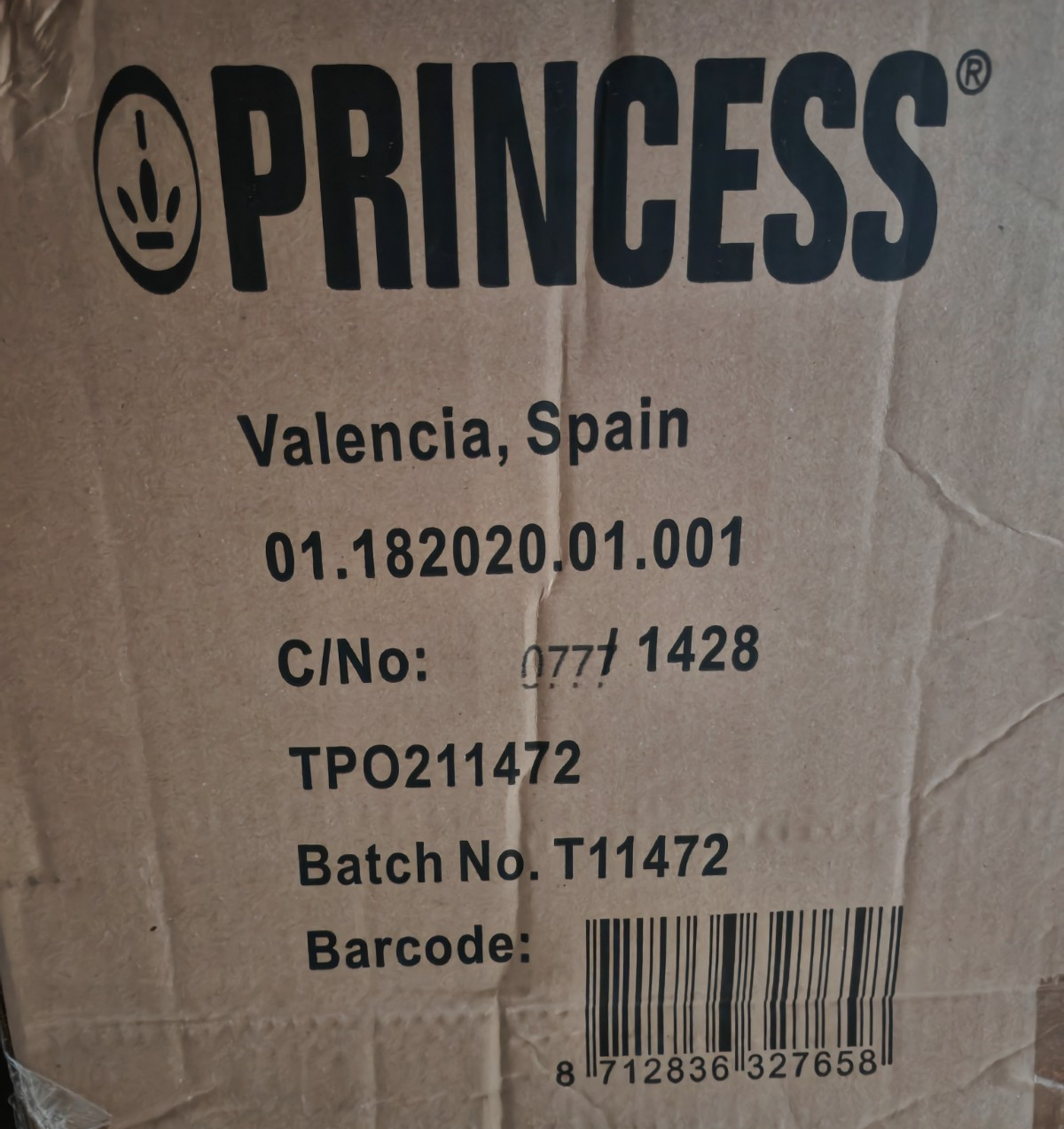 Princess Heißluftfritteuse 3,2L Digital 1500W Airfryer 8 Programme Schwarz