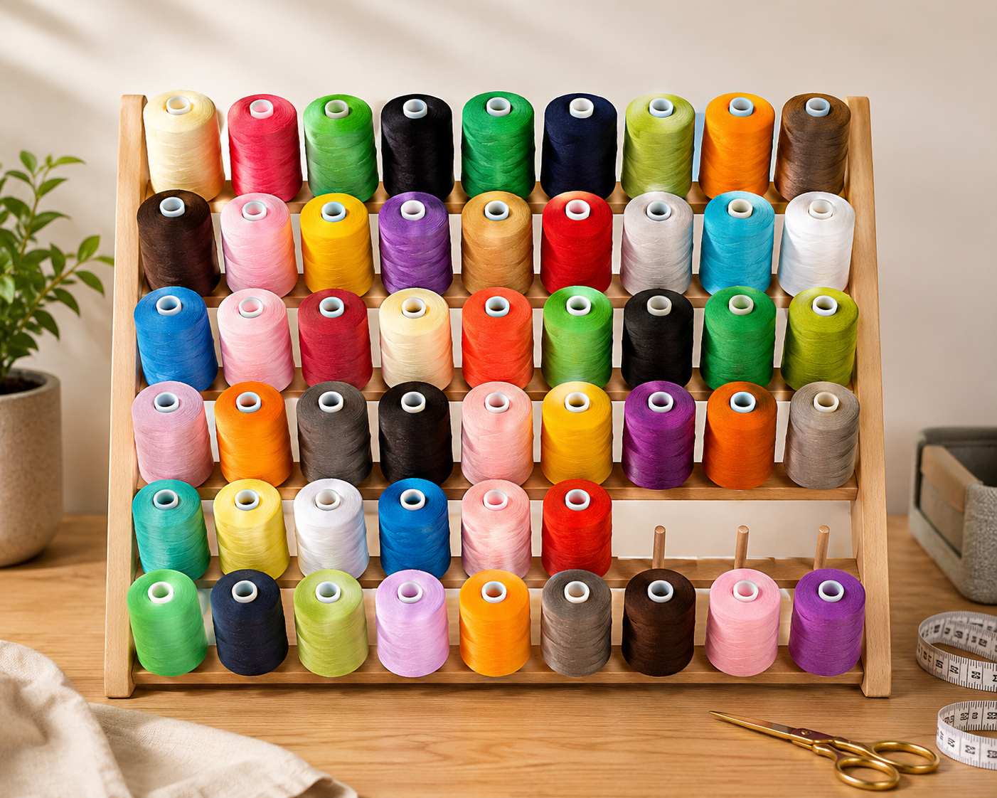 Kurtzy 2x Garnrollenhalter Holz für 60 Spulen Nähgarn Halter Organizer – Fleischmann