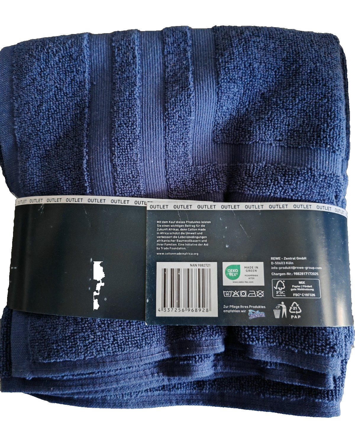 HOME IDEAS 2x Frottier Badvorleger 50x75 cm Blau Baumwolle Badematte Bad C6