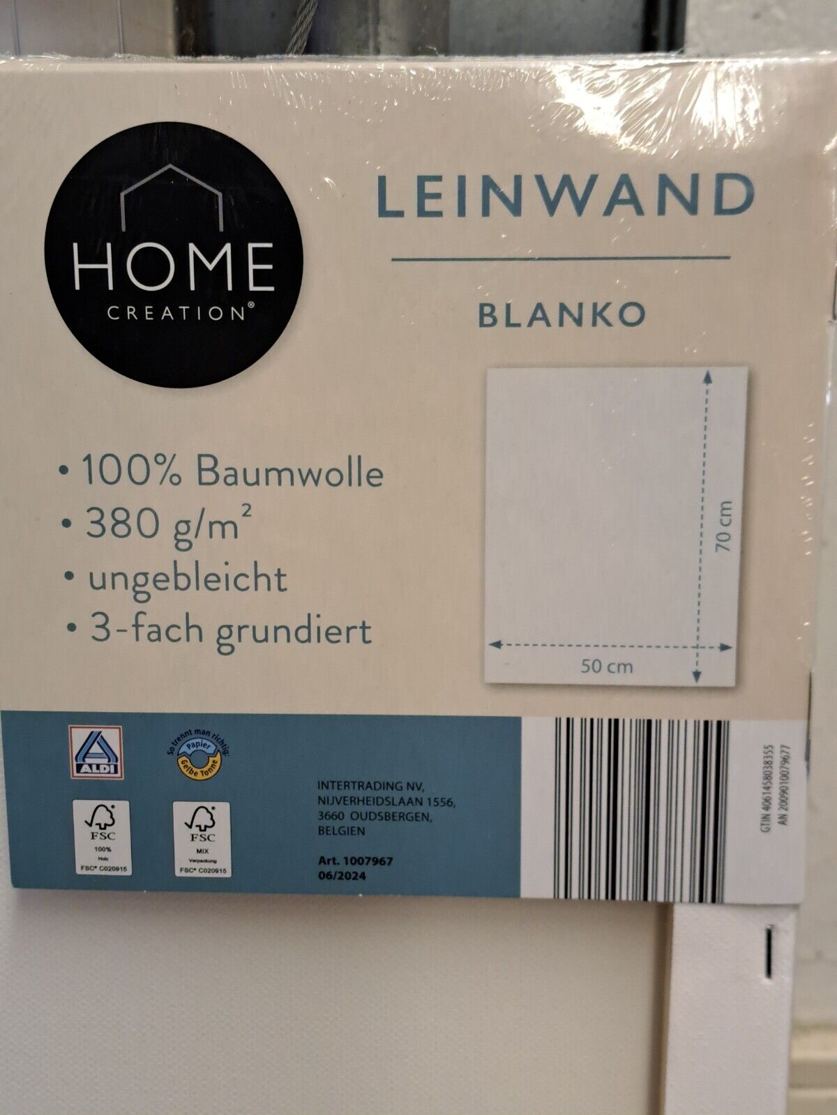 Home Creation Leinwand Blanko 30x30cm + 40x40cm, weiss