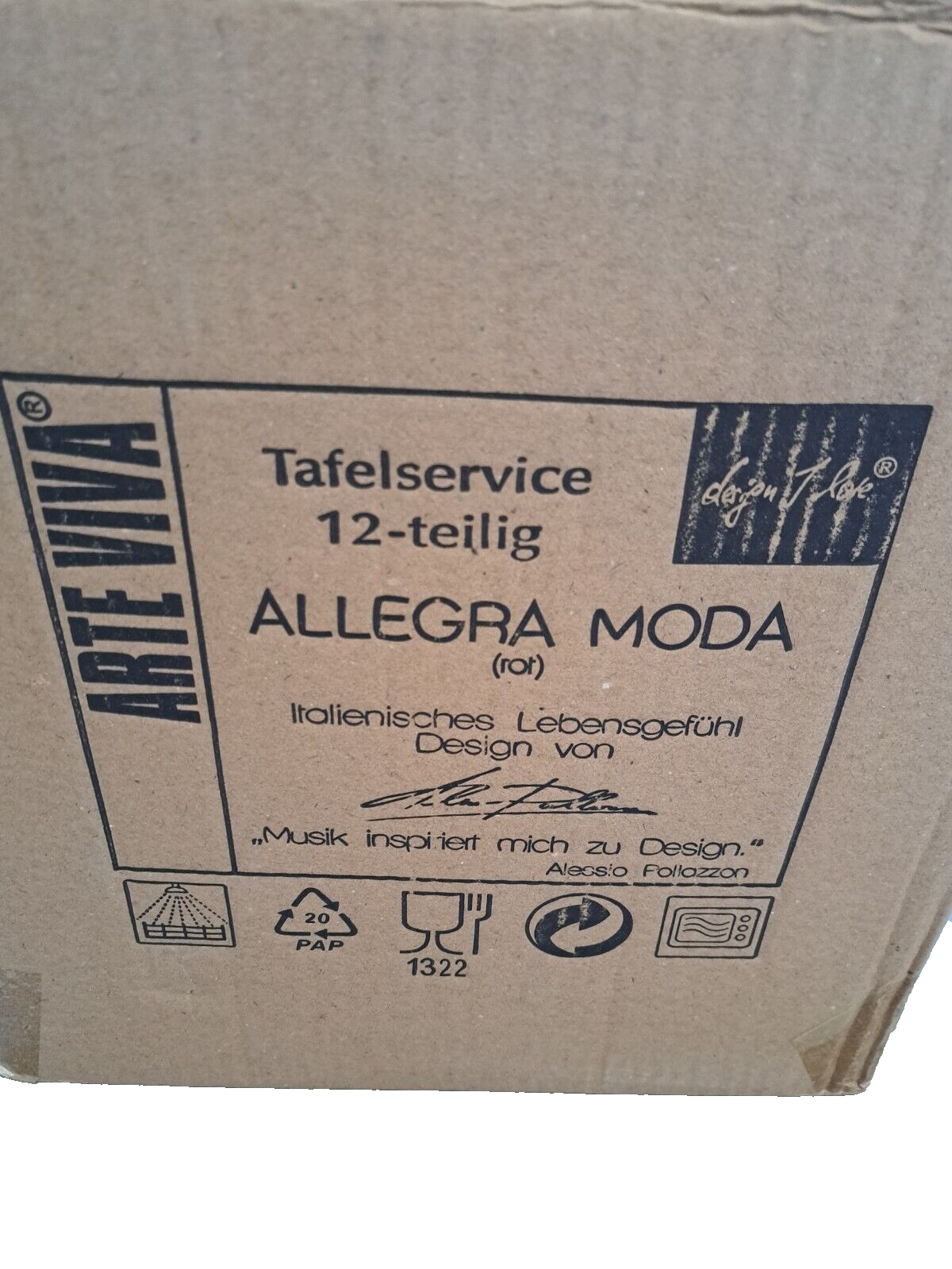 Arte Viva Tafelservice 12-teilig, Allegra Moda Rot