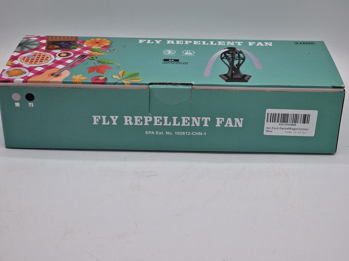 3er Pack Fly Repellent Fan QY-H01, Fackelfliegenfächer, Fliegenschutz