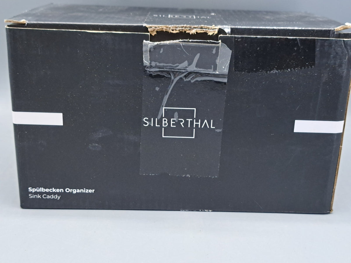 SILBERTHAL Spülbecken Organizer Edelstahl Spülmittelhalter mit Abtropfschale B3