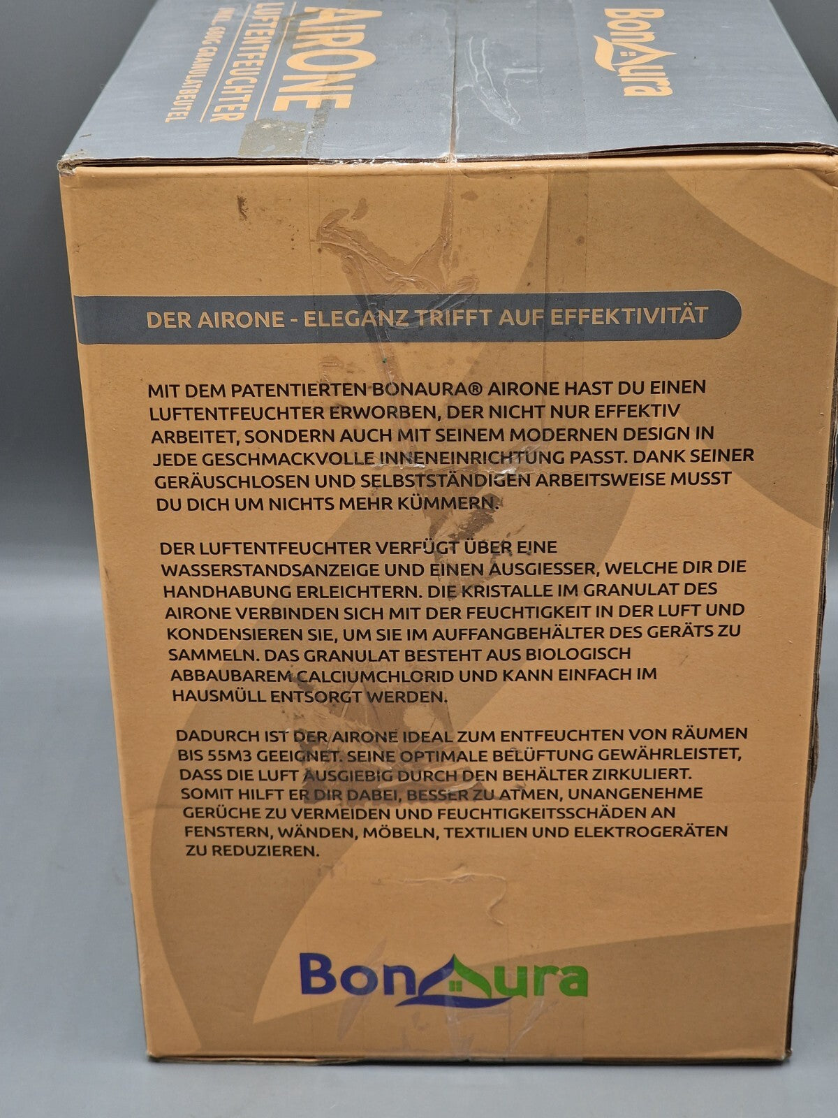 BonAura AirOne Luftentfeuchter ohne Strom mit 360° Schwarz