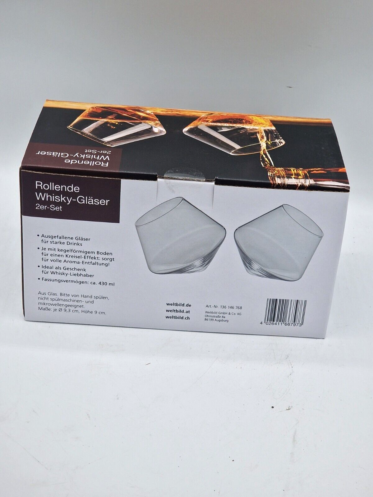 Rollende Whisky Gläser / 2-er Set / Rolling Whisky Glasses - Whiskyglas NEU+OVP