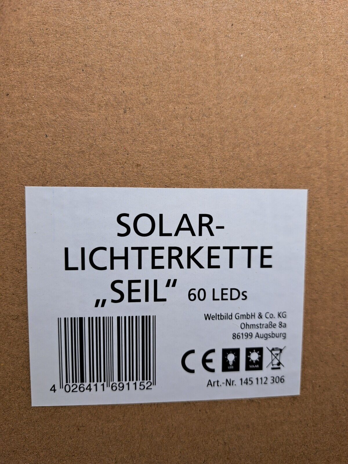Weltbild Solar-Lichterkette Seil 60 LEDs