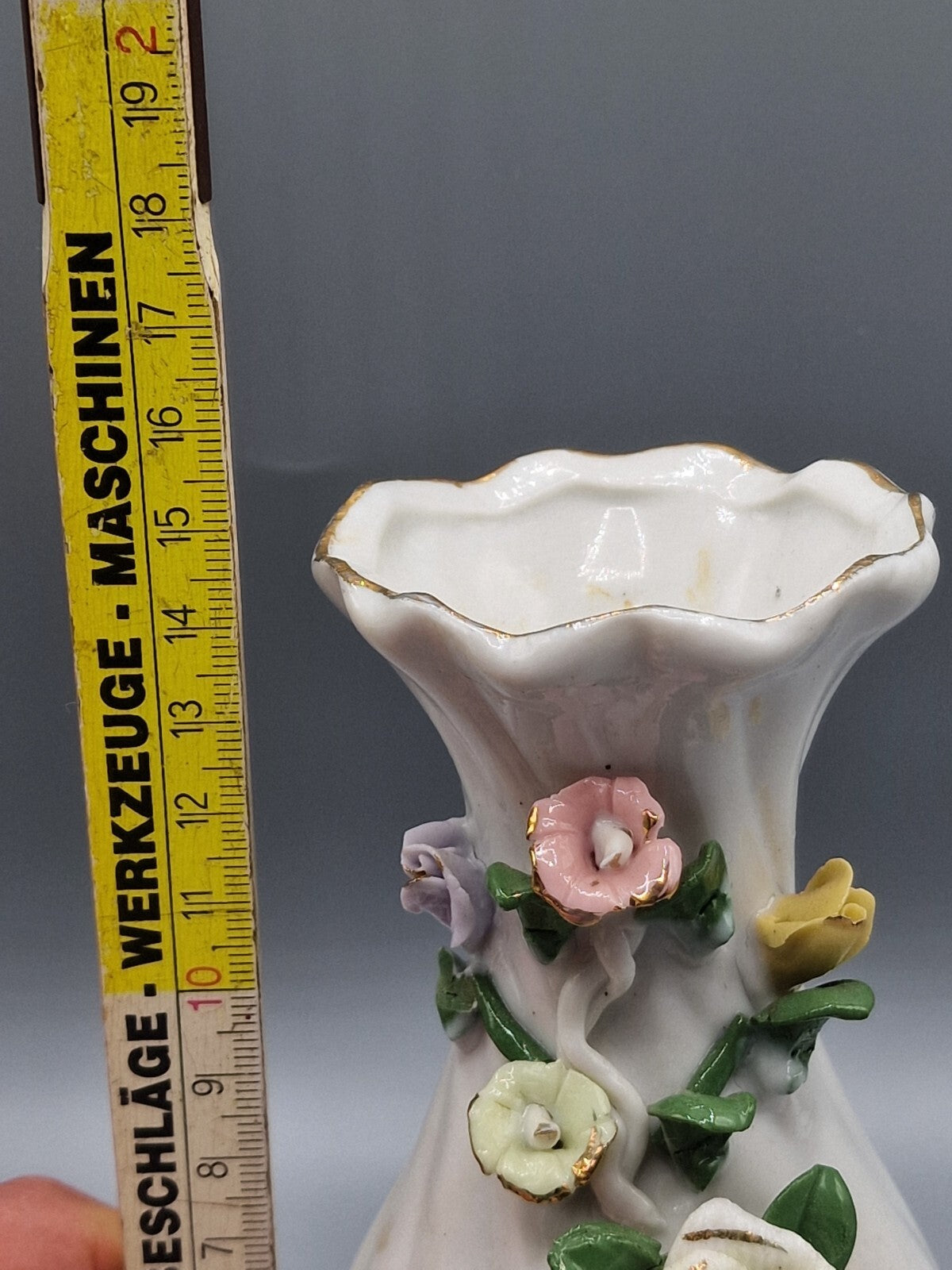 Keramik Vase Blumen Antiquität 15cm Hoch Sammler Deko