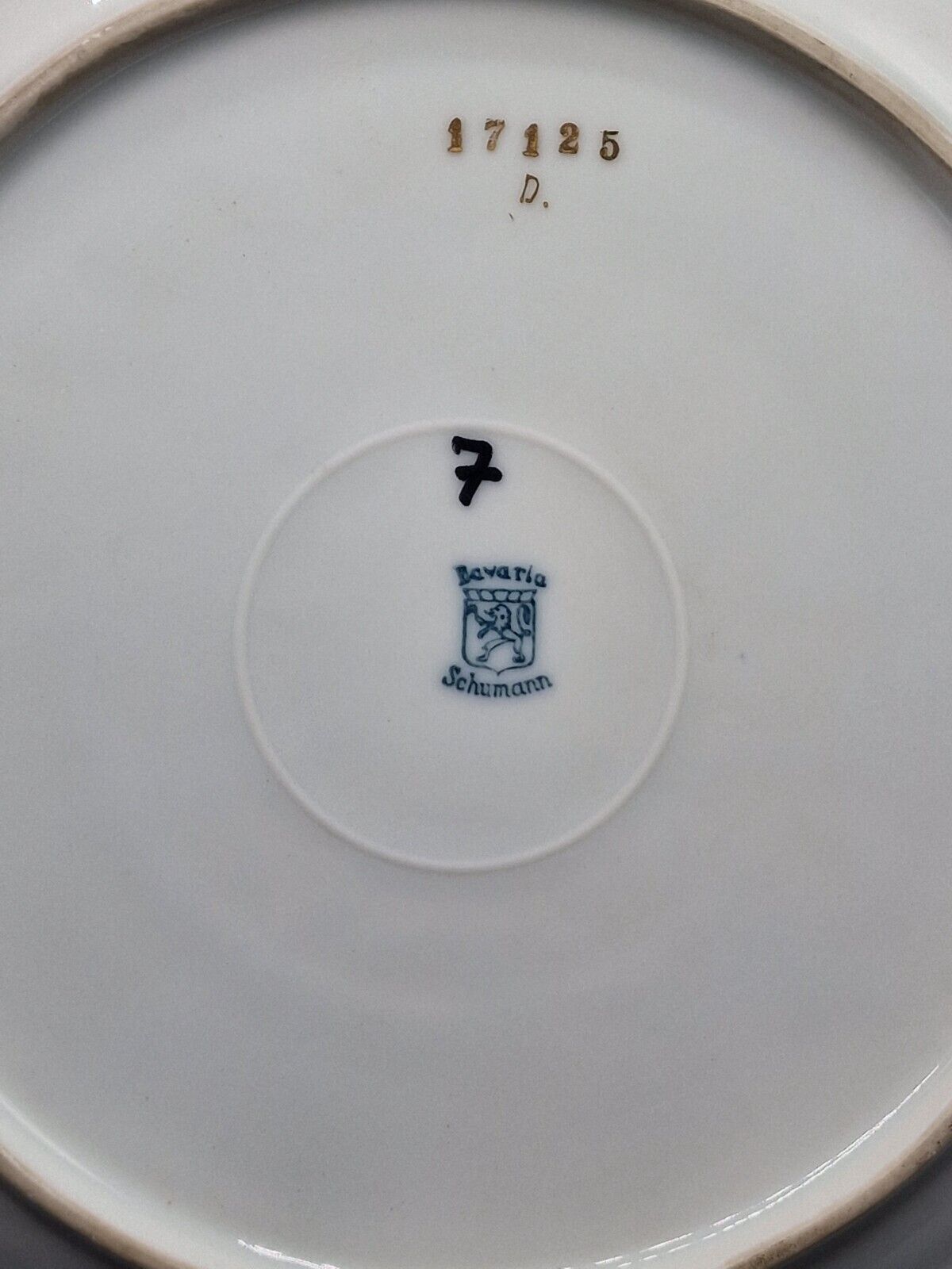 Bavaria Schumann Porzellan Teller, Nummer 7, Sammeln, Goldverzierung