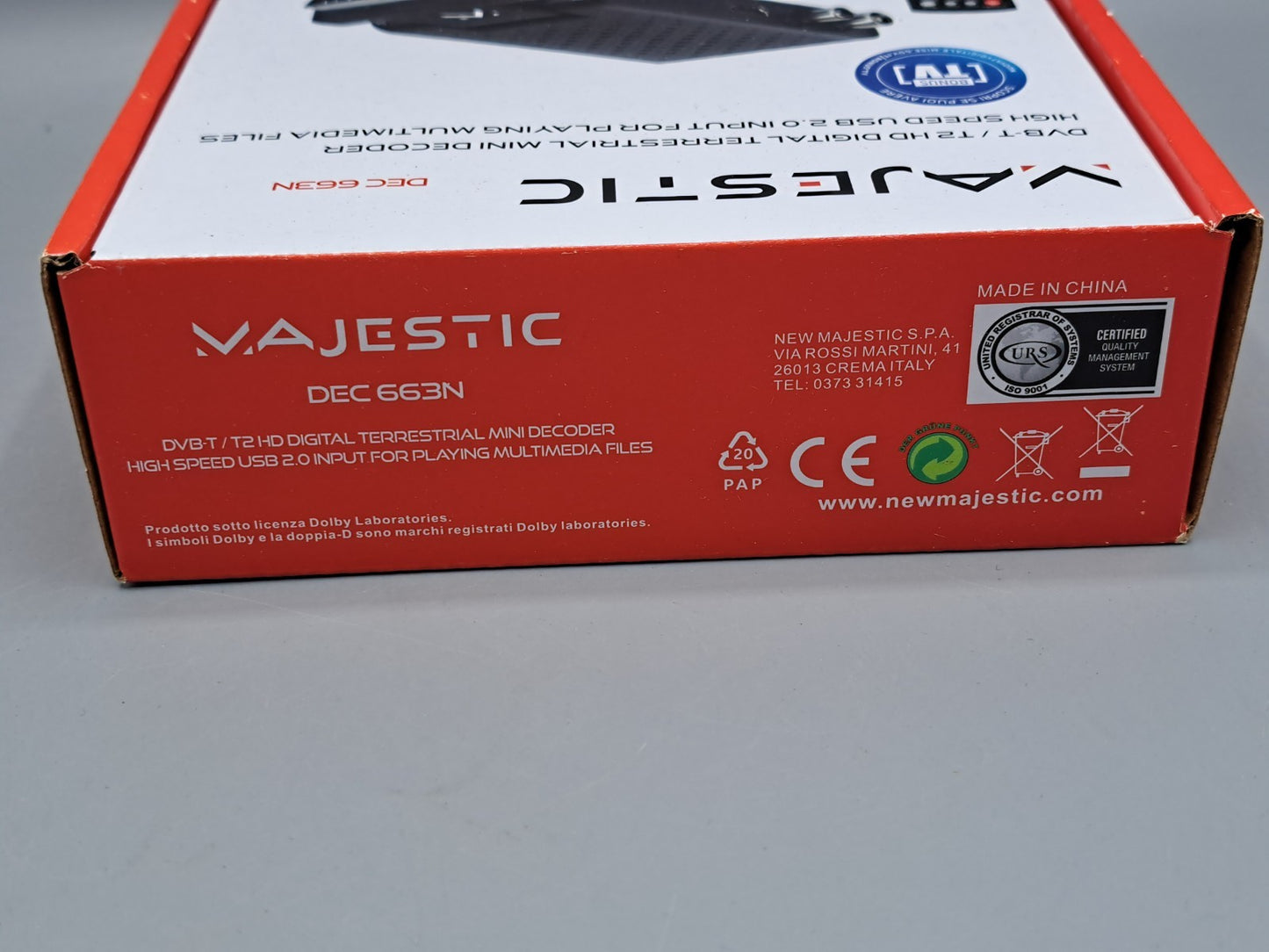 Majestic DEC 663N - Mini Decoder scart Digitale terrestre DVB-T/ T2 HD, Ingresso