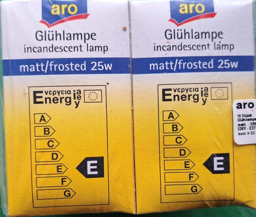 Aro Glühlampe, Matt, Kaltweiß, 25W, E27, 230V, 4 Stück