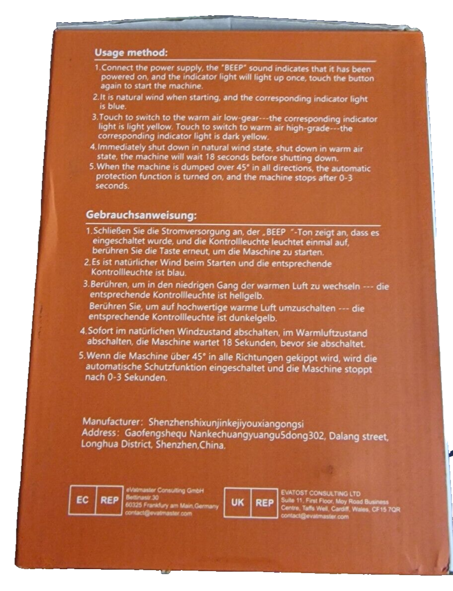 HiHHY Heizlüfter H-921, Lüfter, Wärme, Heizen
