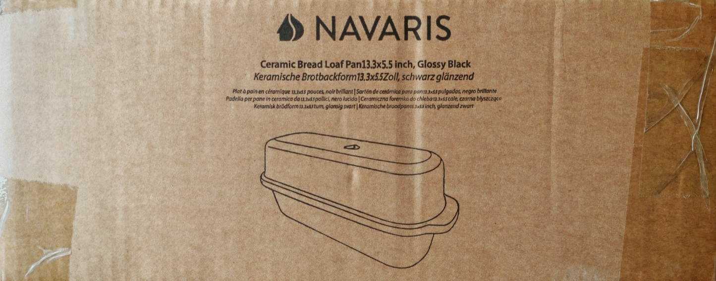 Navaris Brottopf Keramik Toastbrotform Brotbackform Brotbackschale Ofen C05