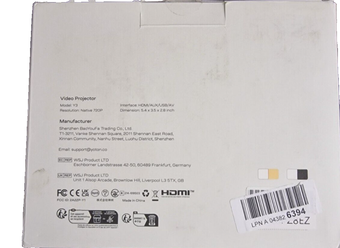 YOTON Mini Beamer, Y3 Beamer Handy Tragbarer, Full HD Video Beamer für Heimkino,