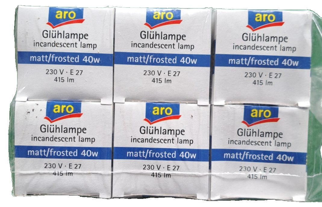 Aro Glühlampe, Matt, Kalt, 40W, 6 Stück