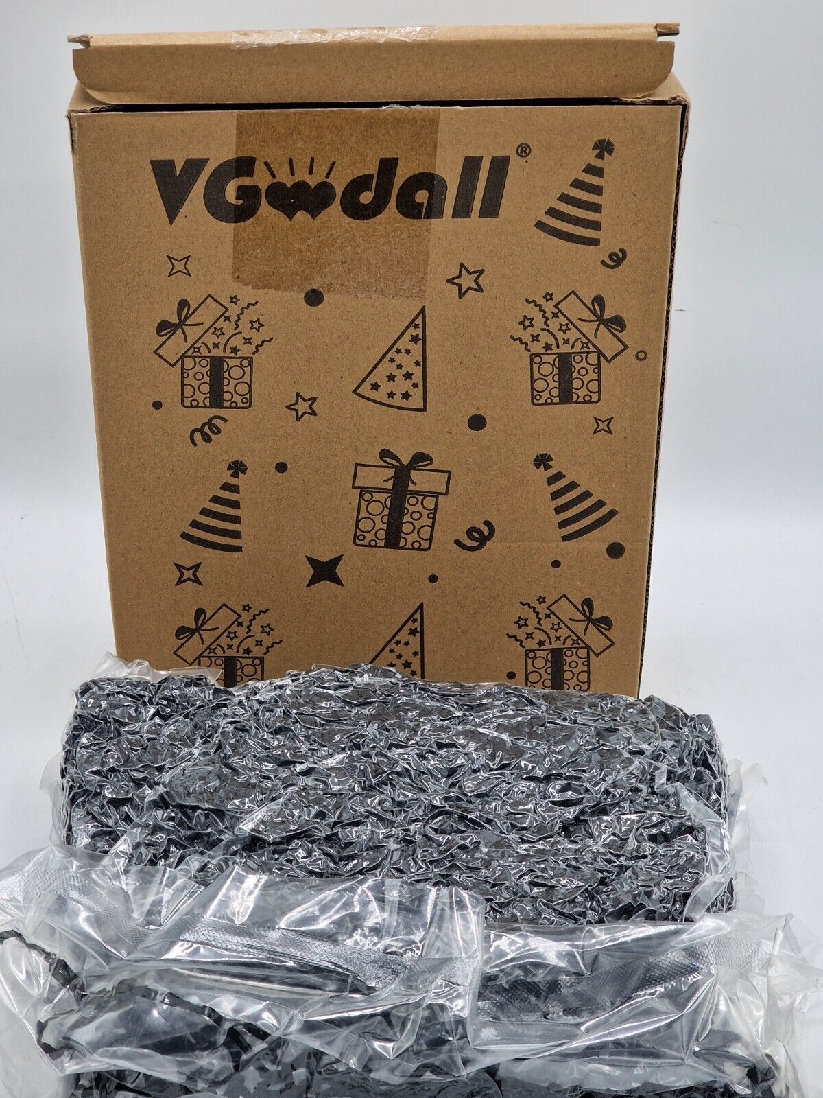 VGOODALL 453,6g Geschreddertes Papier Füllmaterial, Schwarz Füllmaterial