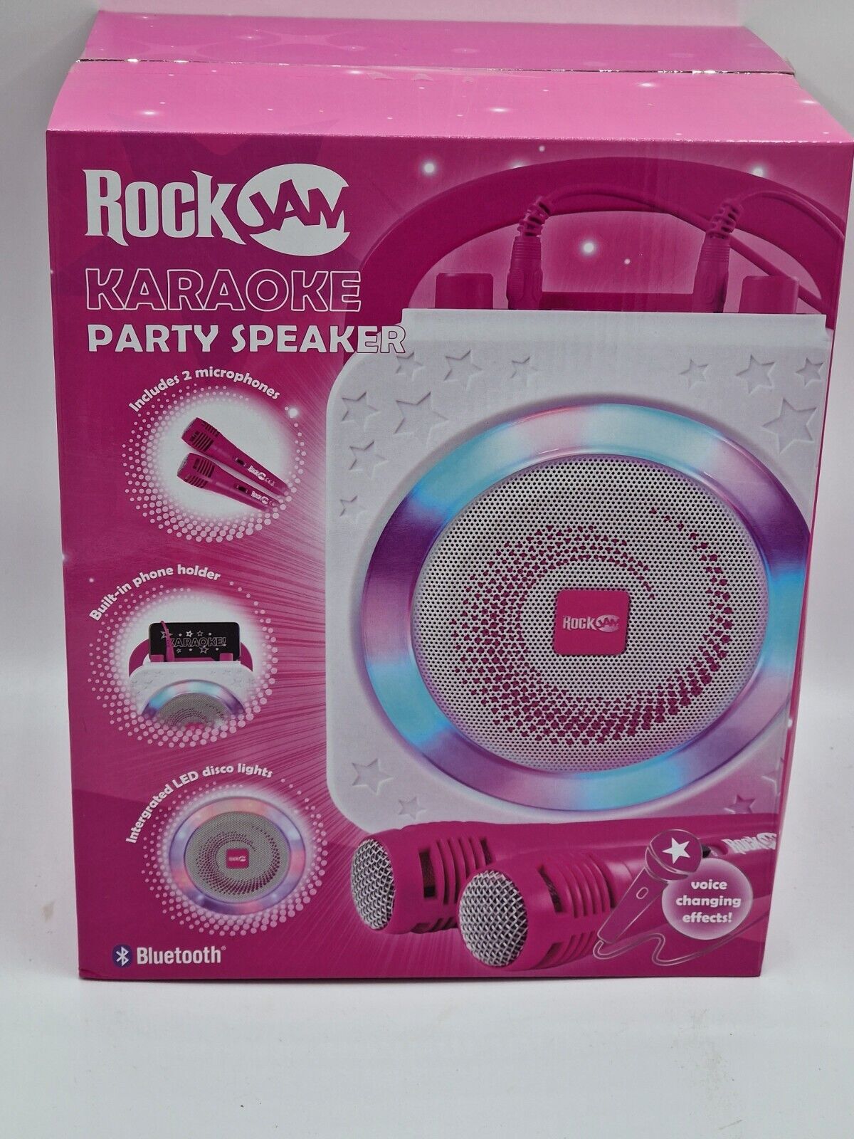 RockJam 10-Watt Rechargeable Bluetooth Karaoke Maschine mit zwei Mikrofonen