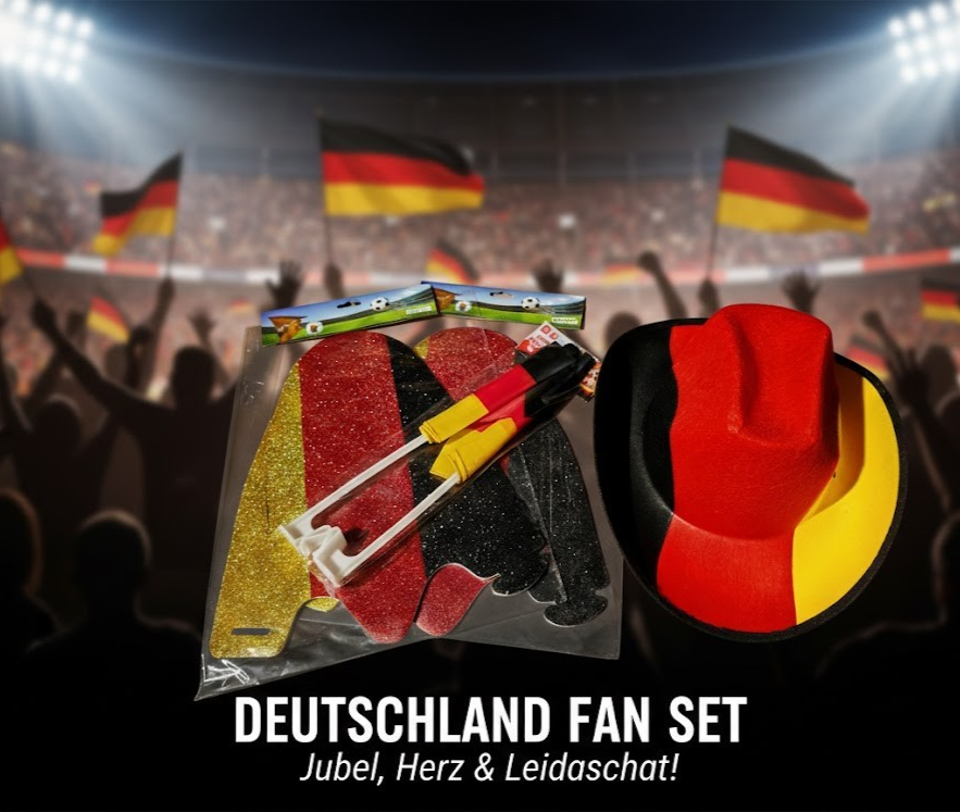 Deutschland Fan Set 2 Autofahnen 1 Hut 2x Schiffmütze Fußball #3