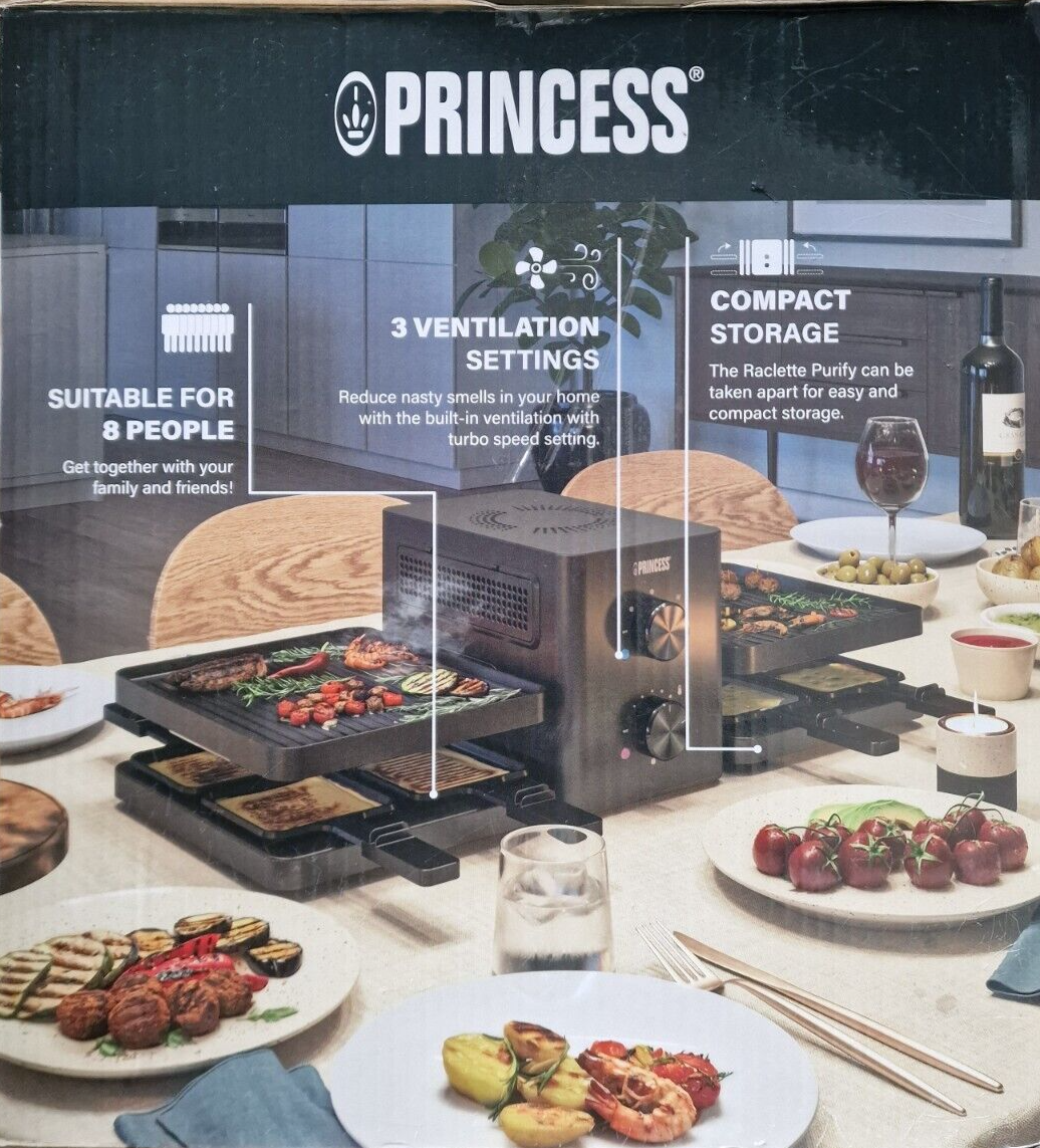 Princess Raclette Purify, 8 Personen, Integriertes Luftfiltersystem