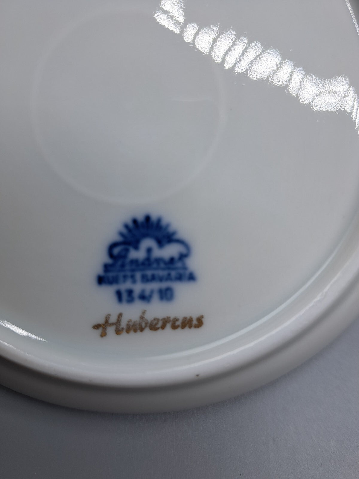 Lindner Porzellanfabrik, Sammlerstück, 4 Unterteller, Hundemotiv 134/10