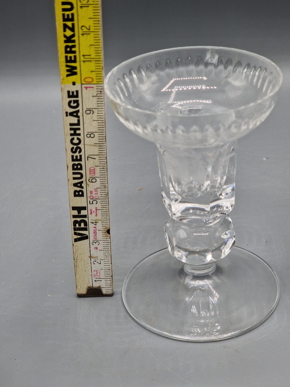 2x Antiquitäten Kerzenständer Glas Vintage Halter Sammler