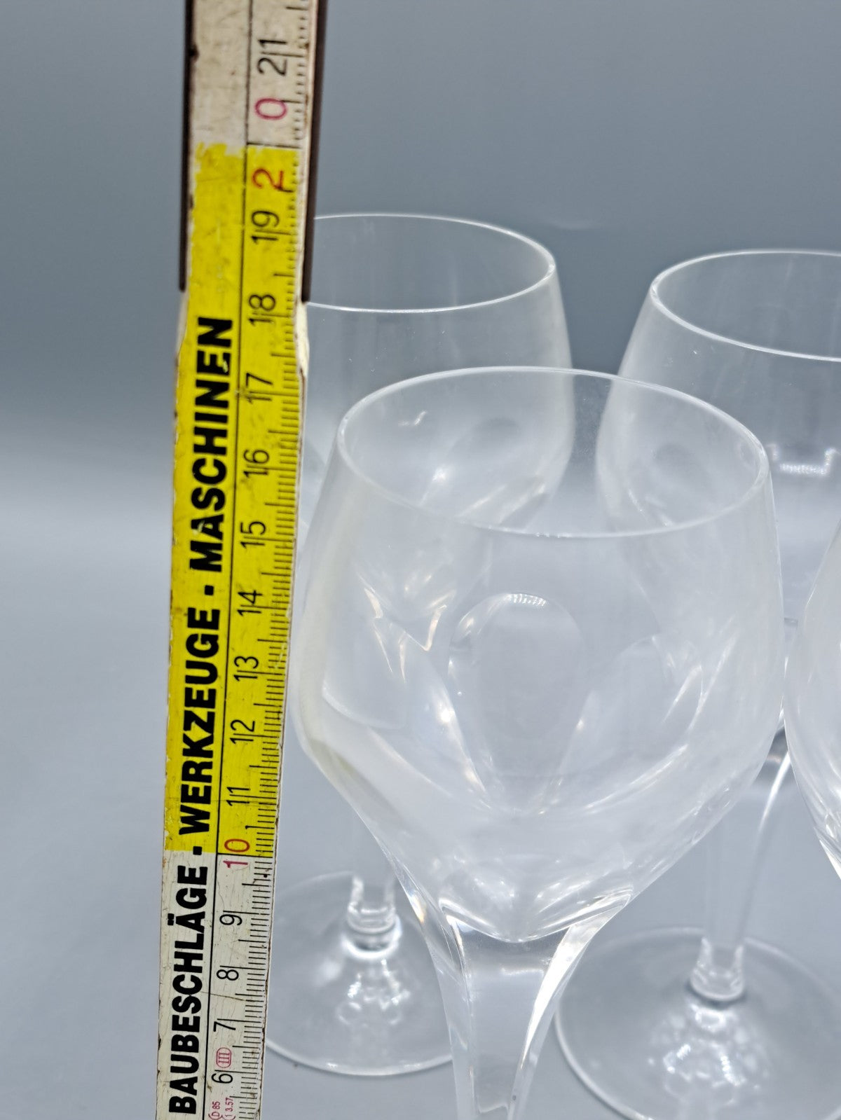 Antiqutät, Mundgelasenes Glas, Handgefertigt, 5 Stück, 16 cm hoch