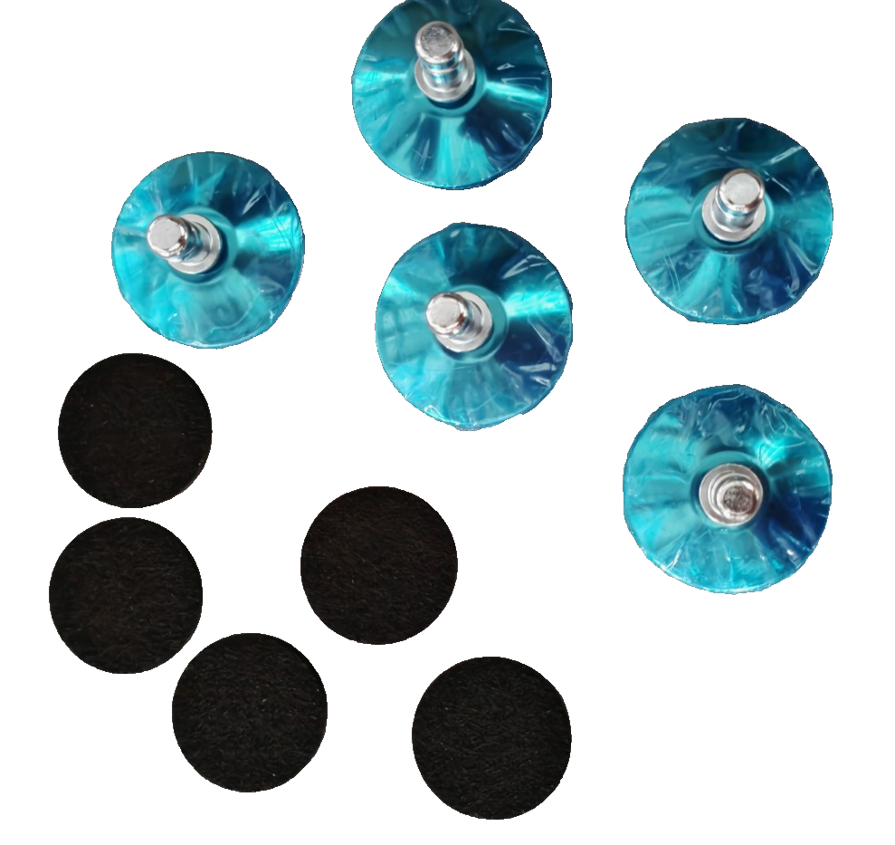 kwmobile 5x Bodengleiter Bürostuhl 10x22mm Ø 50mm Stuhlgleiter Silber E1