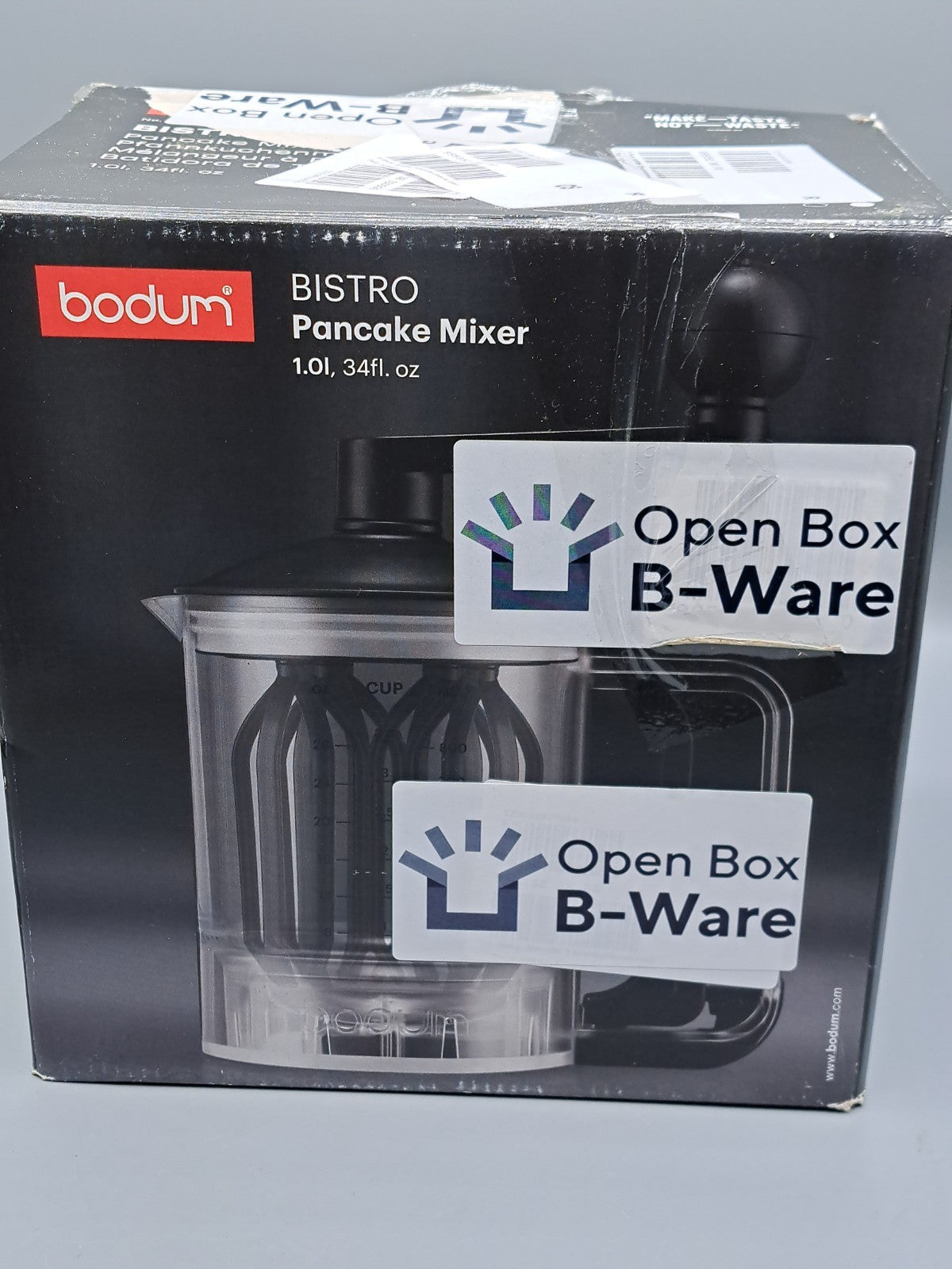 Bodum BISTRO Pancake Teigmixer & Spender Schwarz BPA-frei Messfunktion