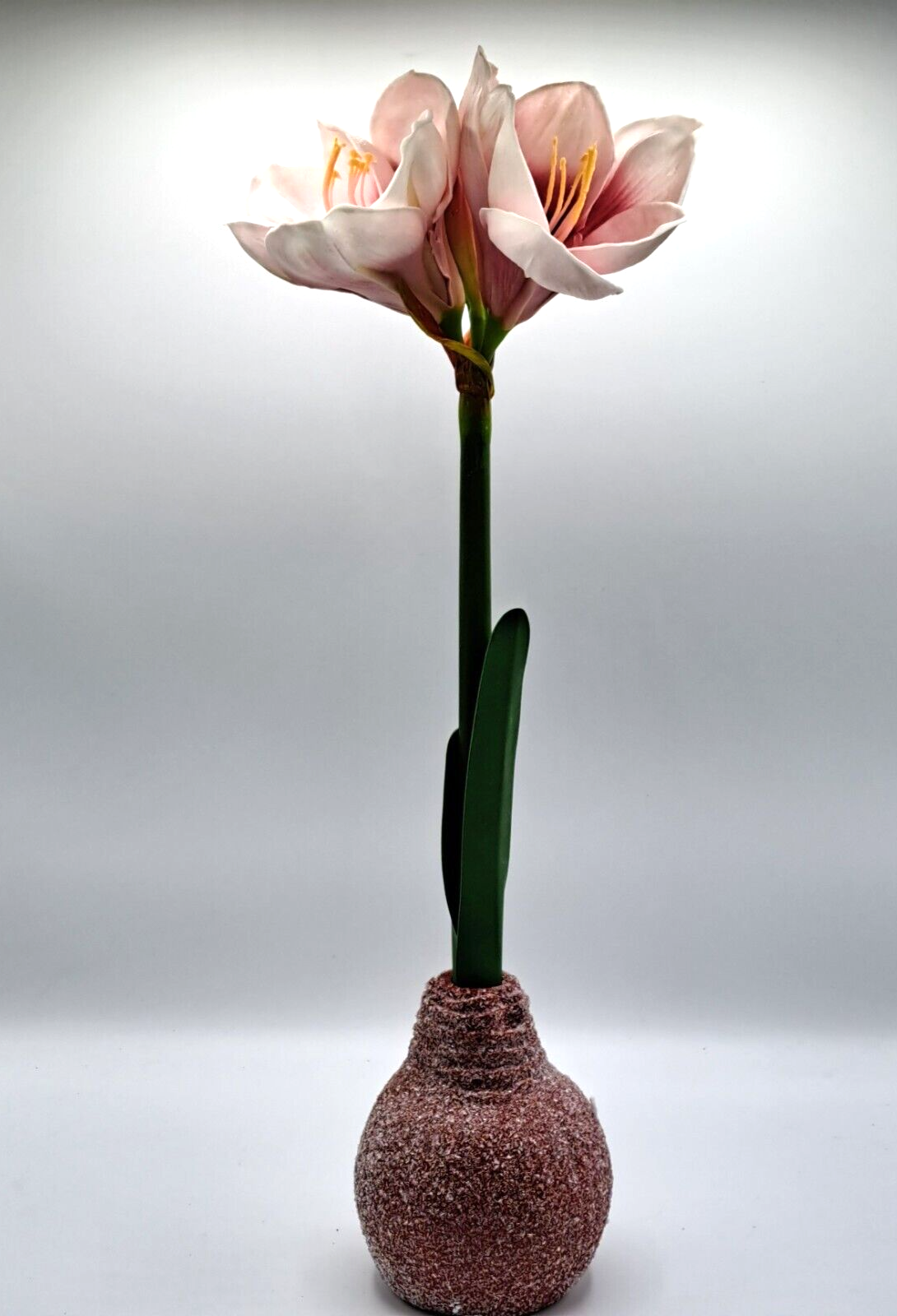 Flora künstliche Amaryllis Realtouch-Effekt Zwiebel beflockt Höhe 50cm