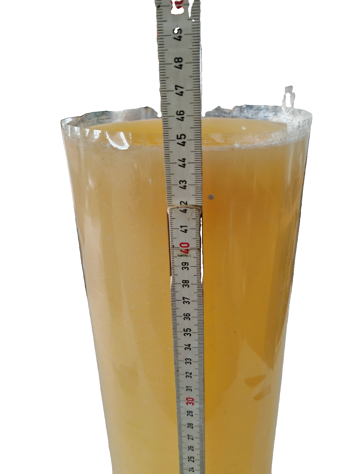TEWA LED Kaminkerze 45 cm XXL Dekokerze Flammenoptik Creme Batterie C2