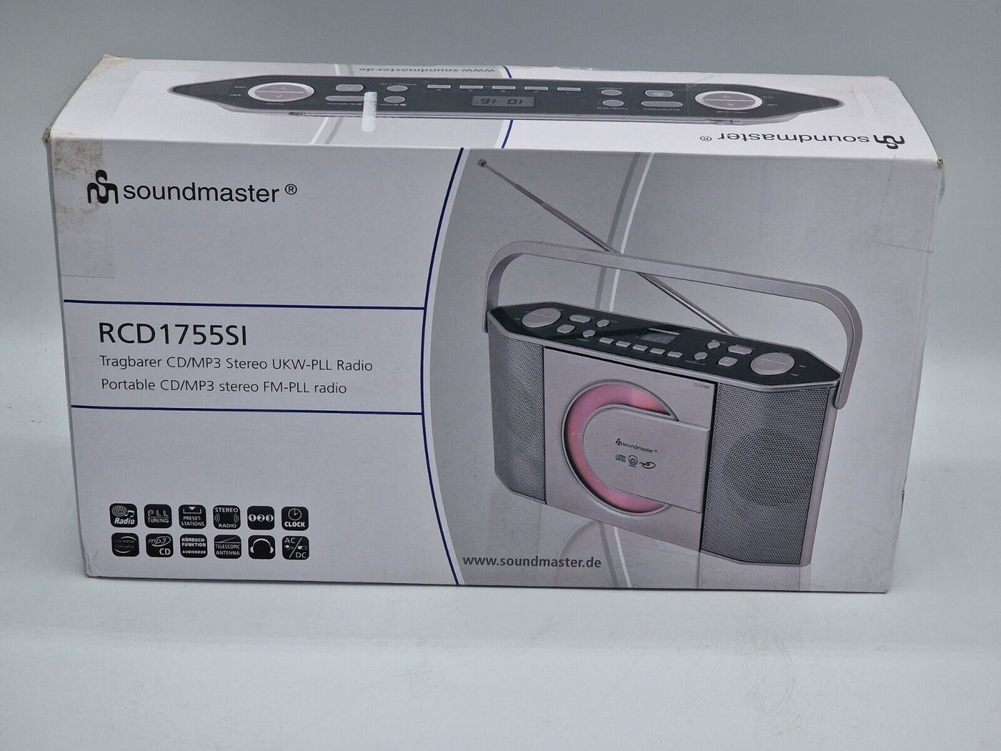 Soundmaster RCD1755SI tragbares Radio mit CD-Player