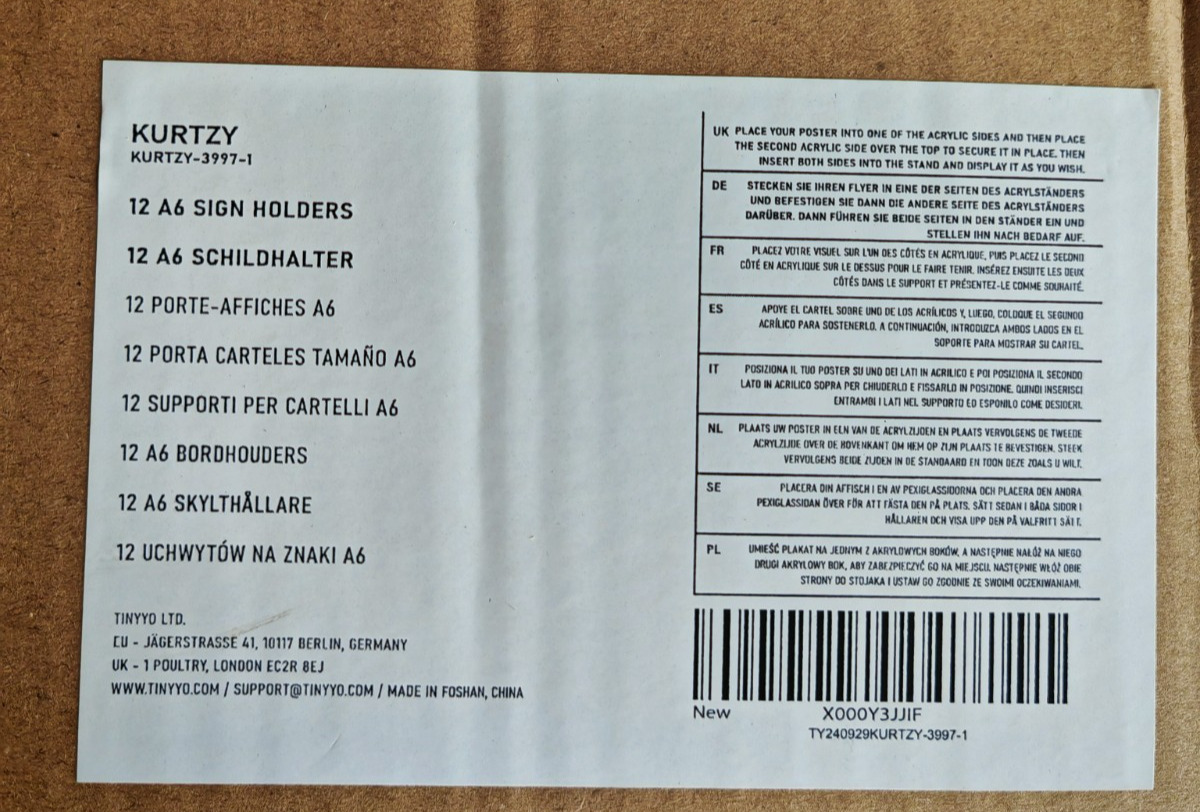 Kurtzy Tischaufsteller A6 12er Set Acryl Aufsteller Transparent Prospekt F5