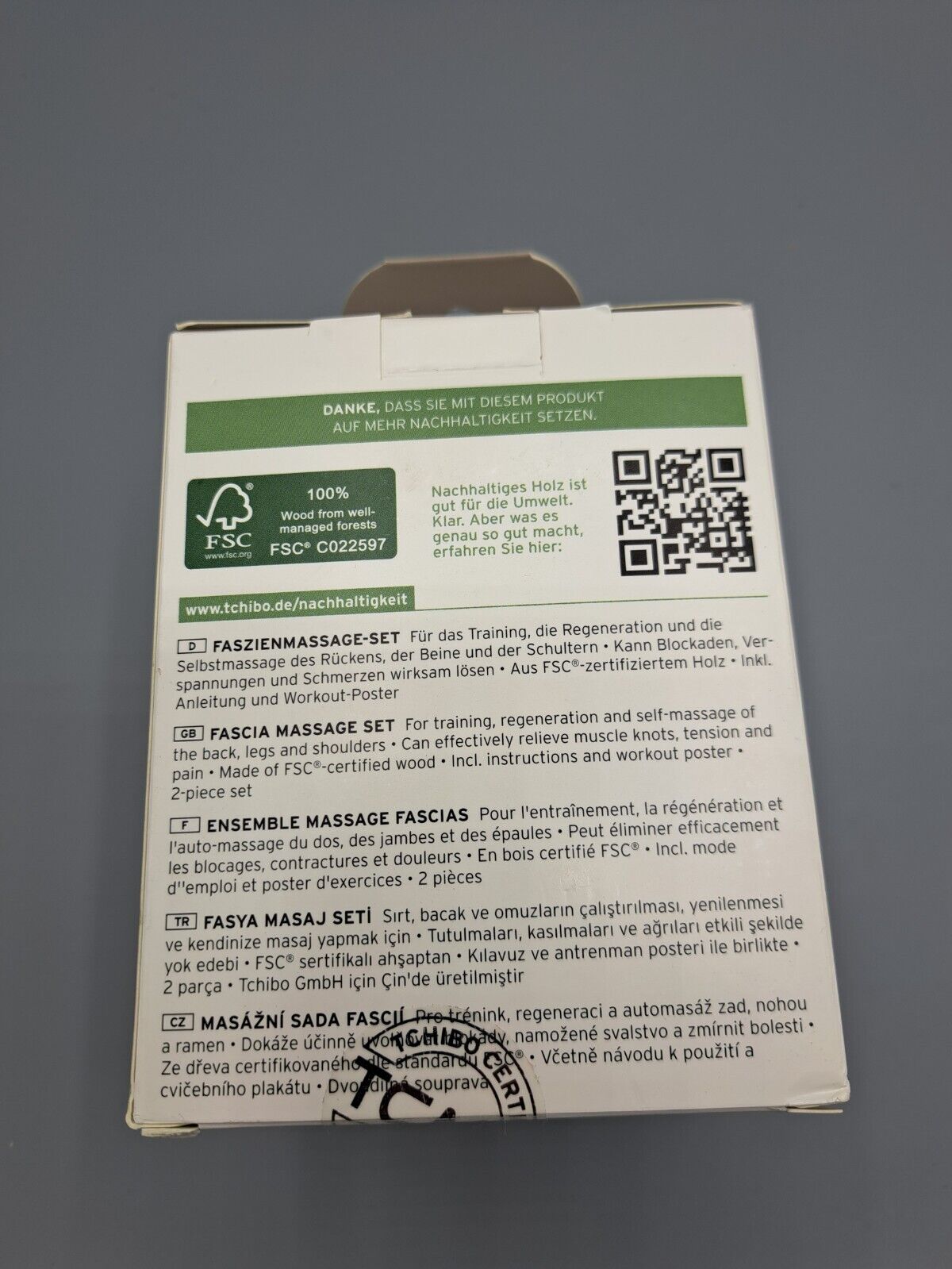 Tchibo Faszienmassage-Set, 2-Teilig, mit Nachhaltigem Holz