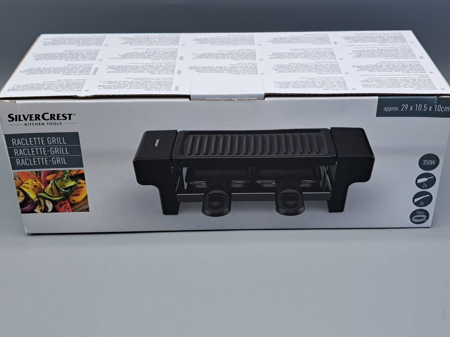 SilverCrest Raclette Grill, Tischgrill 2 Personen, 2 Spatel, 2 Pfännchen